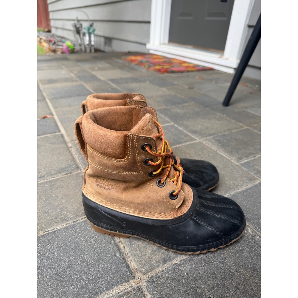 Sorel Youth Cheyenne Duck Boots Brown Leather Waterproof NY3961-286 Size 5